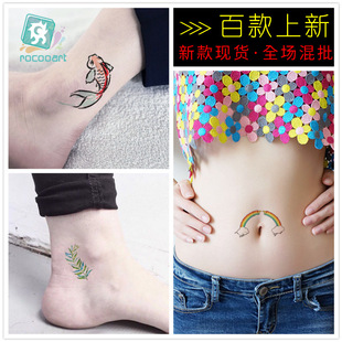 Koi personality waterproof tattoo stickers animal feathers rose small fresh small tattoo stickers in stock wholesale