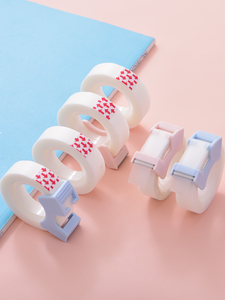 Deli30112 Small Tape Set Invisible Transparent Frosted Student Hand-teared Wrong Question Tape Copy With Cutter