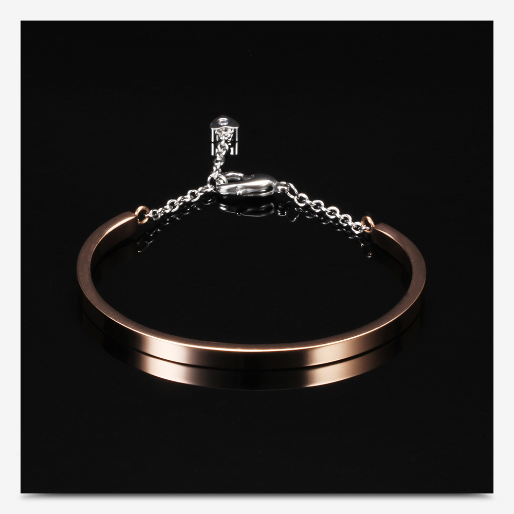 15g Weight Gold Plated Plating Material Hip-hop Retro Solid Color Titanium Steel Plating Gold Plated Bangle