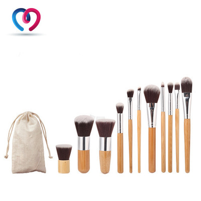Foreign selling 11 Support Brushes Bamboo handle Bamboo handle suit Beauty tool Foundation brush Sack goods in stock