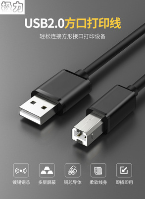 极力 usb打印机数据线加长5m适用佳能惠普 爱普生 通用连接线电脑