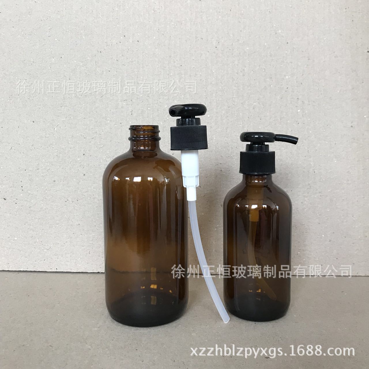 厂家批发250ml500ml洗手液玻璃瓶 茶色压头瓶  洗发水玻璃瓶