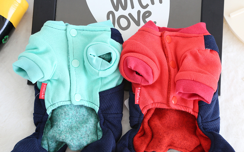 条纹皮标扣四脚衣