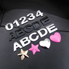 Transport, sticker, metal black letters and numbers, 3D, English letters, handmade