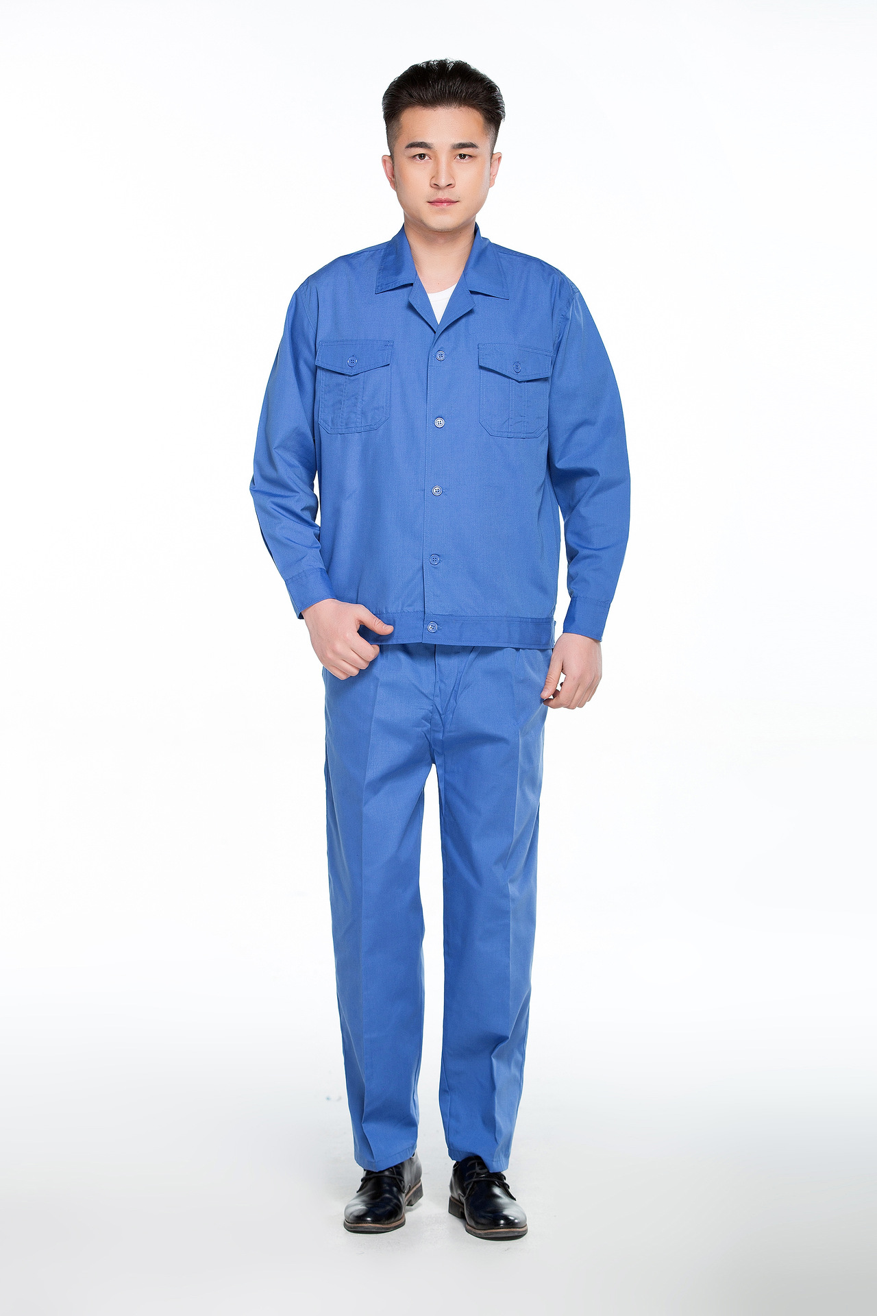 夏季全工艺涤棉细珠帆工作服汽修服劳保服长袖工装机修套装