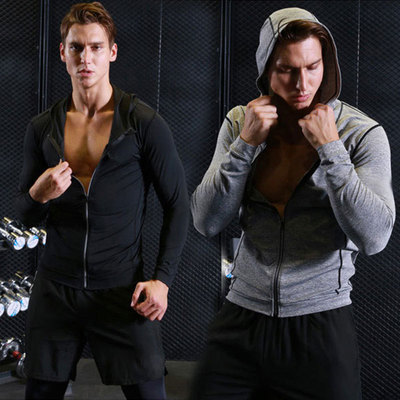 运动外套男弹力透气速干上衣连帽衫卫衣秋冬户外训练跑步健身外套