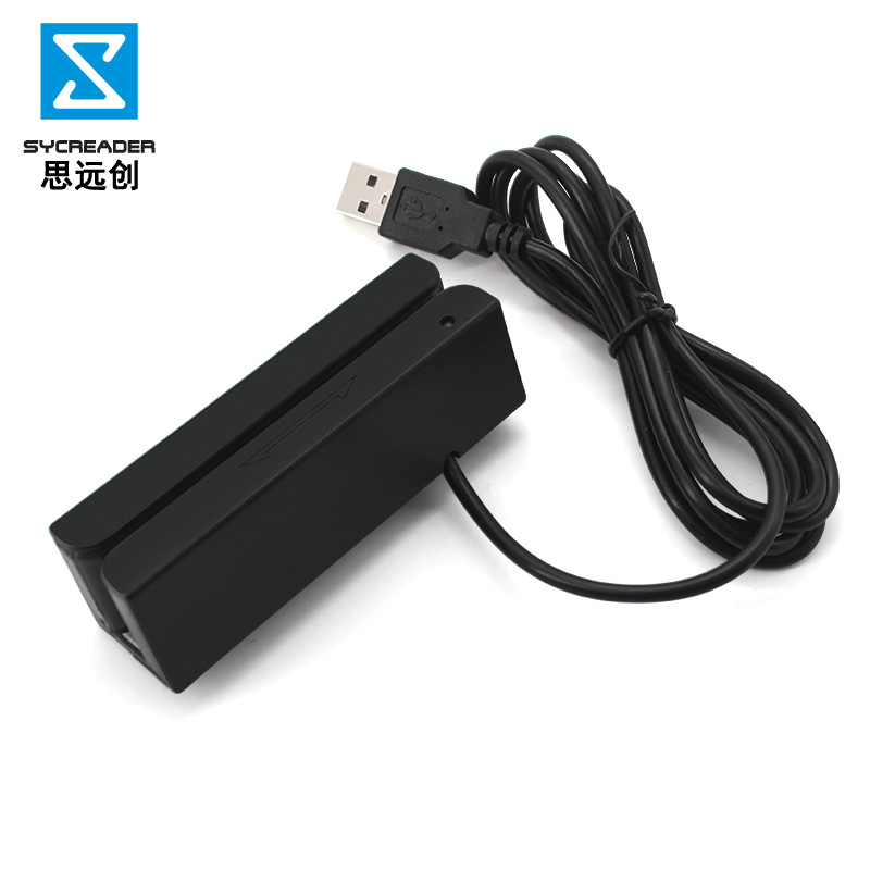 Siyuanchuang lector de tarjetas de banda magnética de tres pistas lector de tarjetas tarjeta de membresía de banda magnética lector de tarjetas USB caja registradora