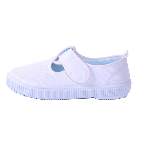 2024 Spring Kindergarten Children's Canvas Shoes Large Size Children's Shoes Small White Shoes Dance Shoes Children's White Cloth Shoes Wholesale