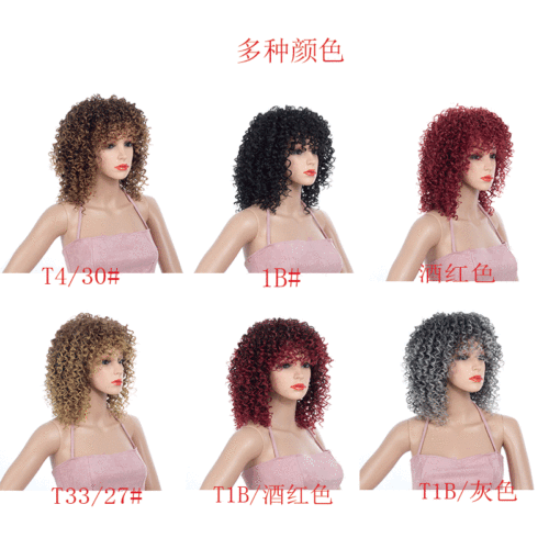 Curly Hair Wigs Specially designed for customized wig multi African small roll explosive head wig headgear