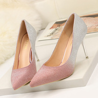 96289-10 European and American Autumn New Gradual Colour Tip Single-heeled Women's Super High-heeled Women's Shoes