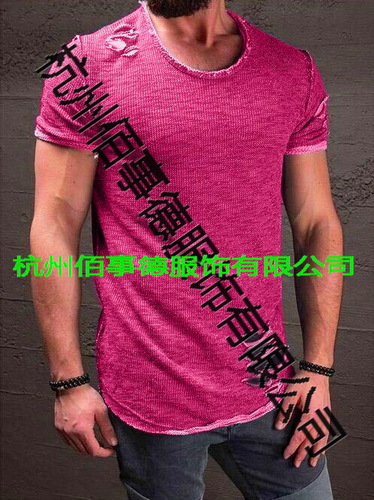 Summer New Men's Casual Fashion T-Shirt with Holes 5 Colors