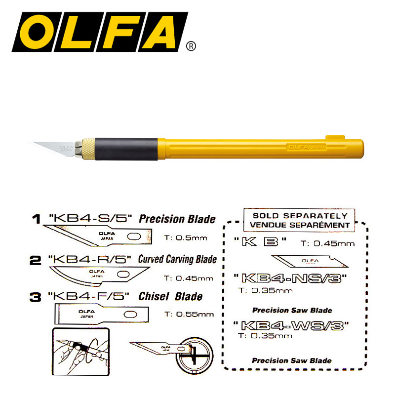 批發日本OLFA進口雕刻刀寬口筆刀模型刀田宮 74098AK-4 大黃刀