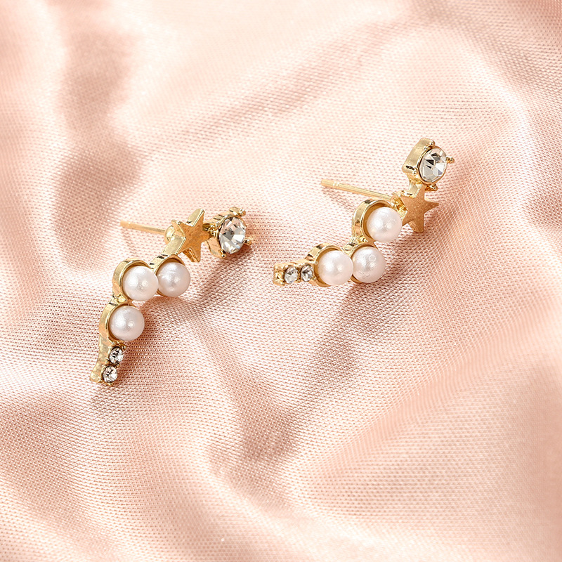 Fashion Pearl Diamond Earrings display picture 8