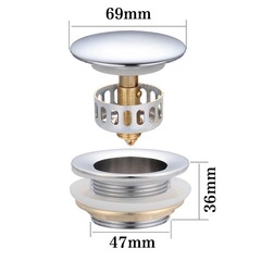 Porcelain bathtub drainer copper pop-up bathtub drainer tub wooden bucket drain pipe shower room accessories