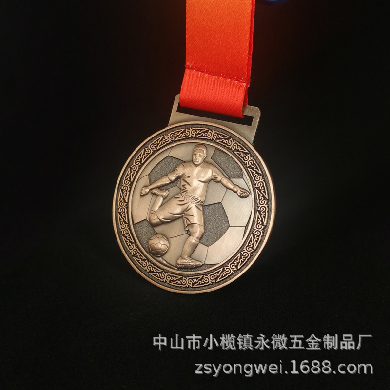 currency blank Metal Marathon motion medal Customized Yellow Gold Gold foil Patch football match medal customized