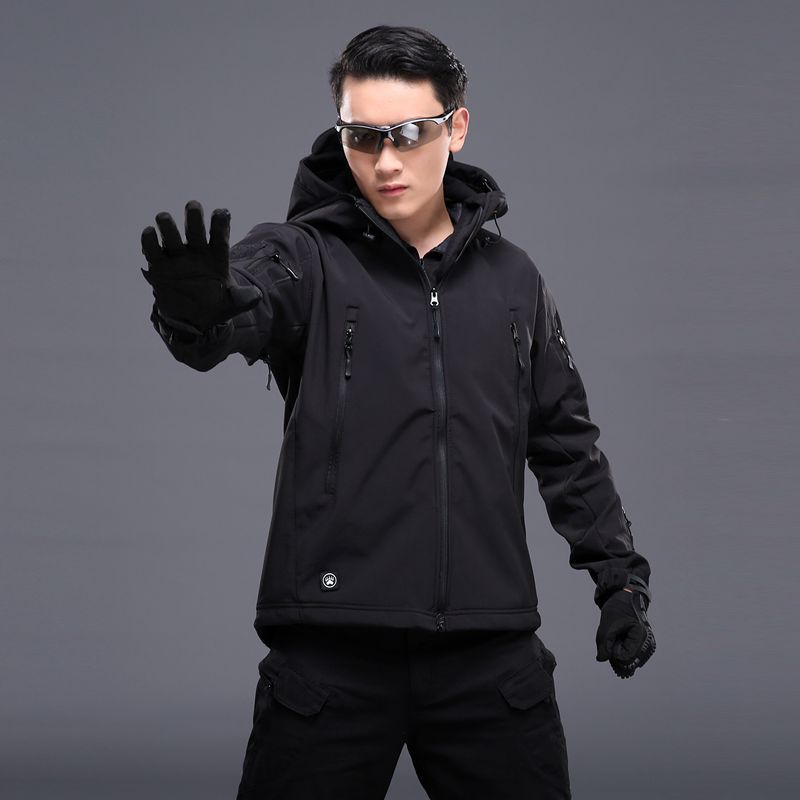 鲨鱼皮上衣黑色9