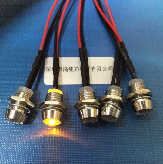 5mm带座白发黄光