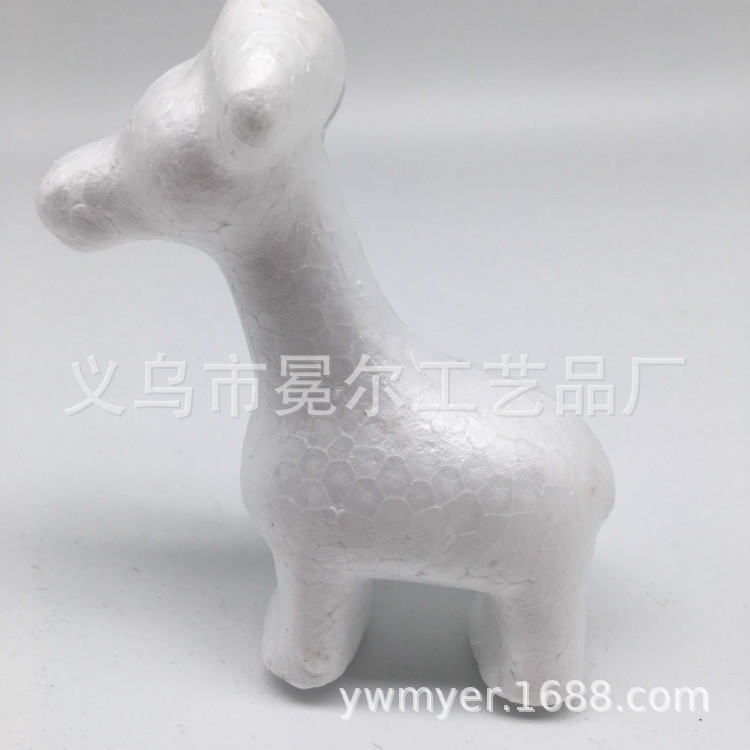 厂家批发  泡沫动物 12cm长颈鹿 手工涂鸦原胚