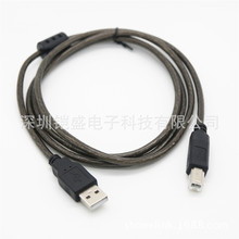 黑色编织屏蔽usb2.0数据打印线  1.5m纯铜芯带磁环打印机连接线