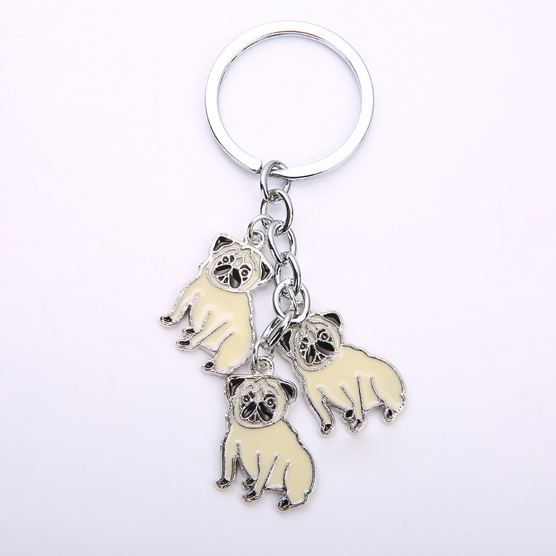 25g Weight Slip-on Clasp Closure Type Keychain Classification 1 Piece Quantity Daily Occasion Zinc alloy Material Dog Pattern Unisex Gender Cute Style 1 Piece Cute Dog Zinc Alloy Unisex Slip-on Keychain 14