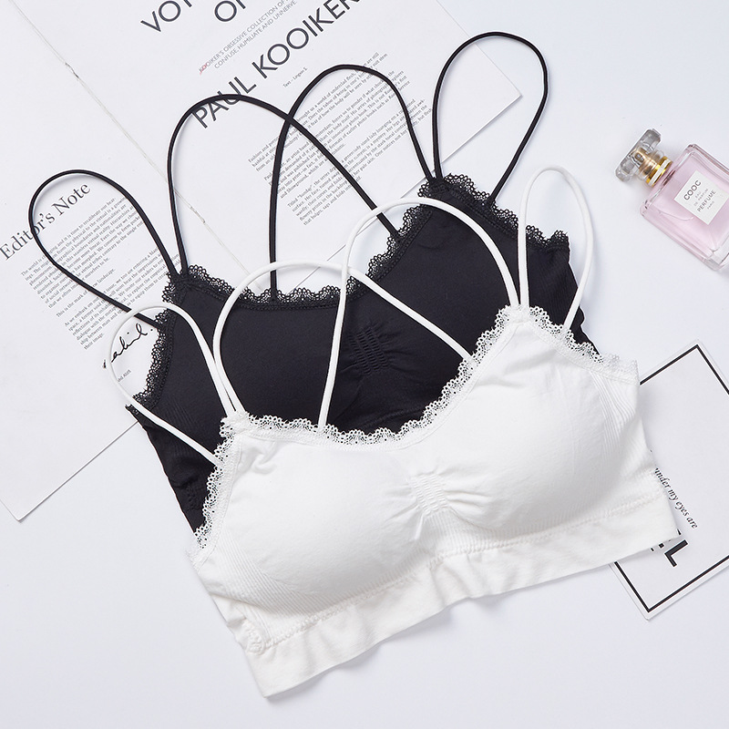 lady Sports underwear comfortable ventilation Wireless seamless camisole vest sexy Lace overlapping Beautiful back Wrap chest