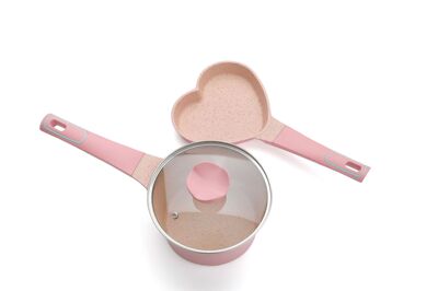 韩国didinika宝宝辅食锅心形迷你奶锅煎蛋泡面锅儿童麦饭石不粘锅|ms