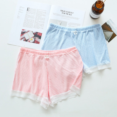 Thin section Hollow pure cotton Safety trousers Lace Anti emptied Large lady Flat angle Leggings Insurance pants