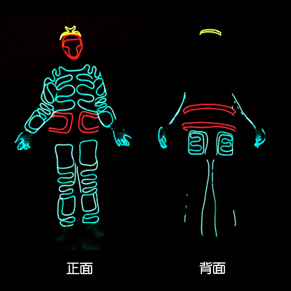 Viaje al oeste Sol wukong el luz fría fluorescente danza rendimiento ropa LED etapa Accesorios luminosos