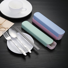 不銹鋼便攜餐具套裝叉子勺子筷子三件套禮盒廣告促銷贈品印刷LOGO