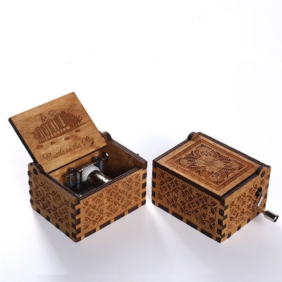 纯手工古典音乐盒手摇式木质八音盒 创意儿童木质玩具 木质工艺品|ms