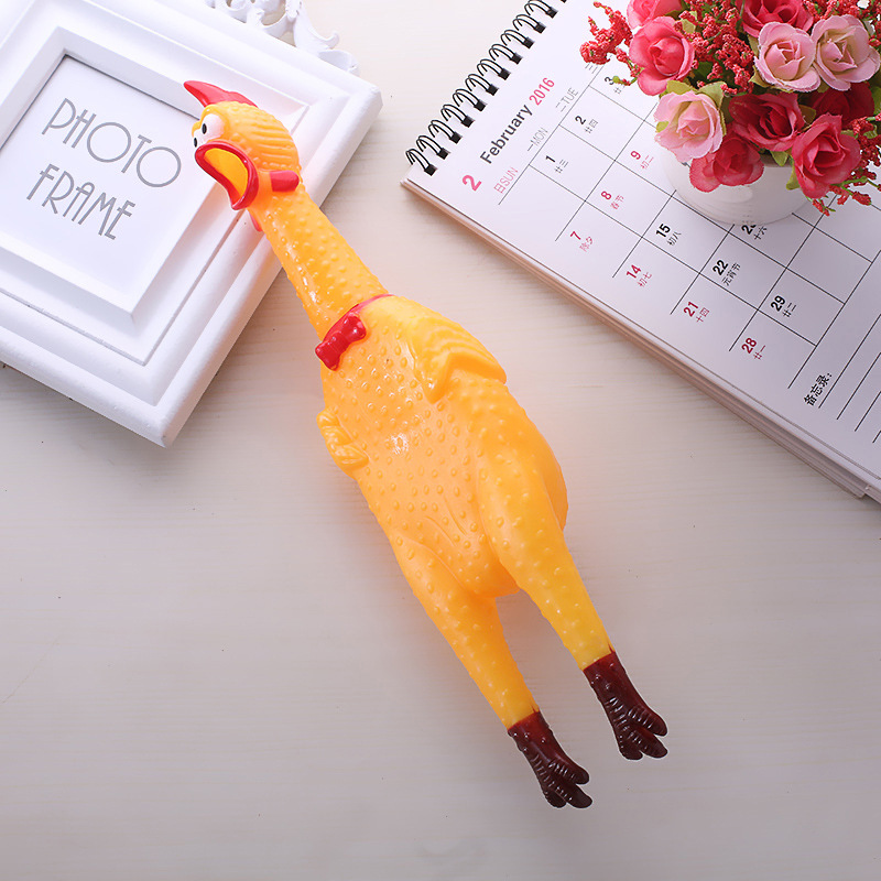 Nuevos fabricantes de pollo gritando creativo persona entera truco gritando pollo juguetes para mascotas ventilación extraño pollo