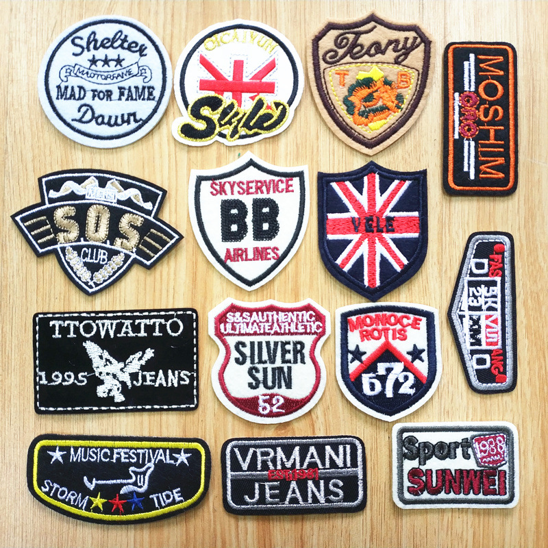 速卖通货源新品布贴批发 徽章刺绣服装辅料补丁贴鞋包配饰贴可烫