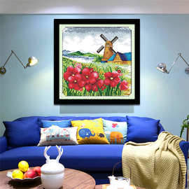 欢乐99清晰印布十字绣客厅卧室小幅挂画异国风景系列韩国风景速卖