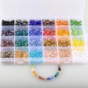 24 grid box combination 6mm flat beads crystal glass loose beads 1200 box, a box of DIY jewelry beading material