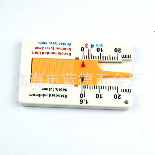 Plastic tread ruler, tire tread depth gauge, vernier depth caliper, depth gauge 0-20mm, tread plate