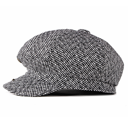 Autumn/Winter Knitted Wool Hat for Girls, Korean Style Trendy British Fashion Octagonal Hat, Men's Beret Hat, Duck Bill Hat, Painter's Hat