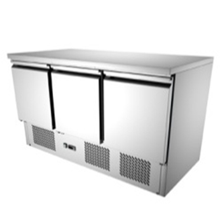 冷藏三开门不锈钢冰柜 冷藏底置工作台不锈钢冰箱厨房冰箱