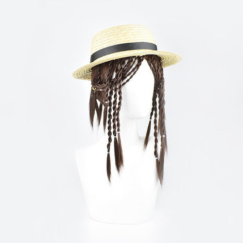 The Fifth Identity Gardener cos wig hand braided double ponytail brown short hair Emma Woods dreadlocks