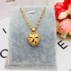 Brass jewelry, double-sided accessory, pendant heart-shaped, wholesale