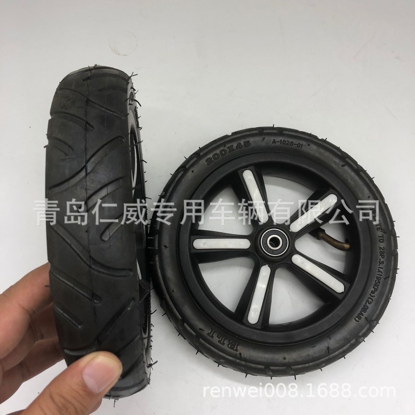 婴儿车轮子 童车轮 200*45 橡胶轮 8*1.75环保轮 儿童推车轮
