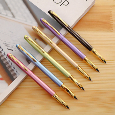 依人3635学生专用钢笔 彩色特细苗条金属笔杆 超值文具新品