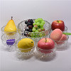 Green apple deep fighting fruit plate fruit basin glass fashion creative fruit fighting European snack pot household living room supplies