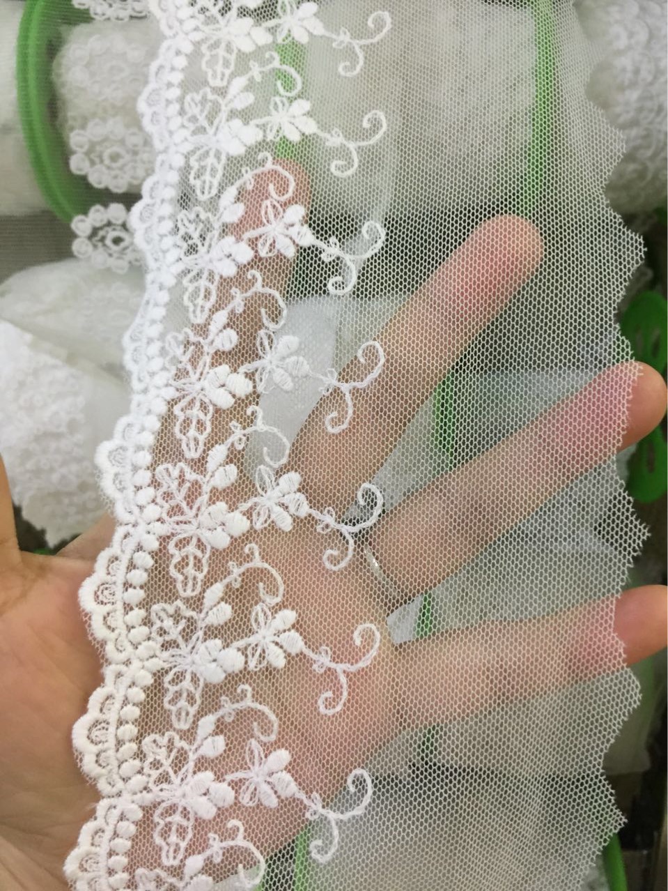 小碎花全纯棉刺绣软网蕾丝花边