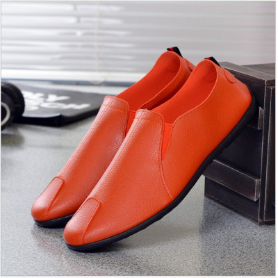 男士豆豆鞋壹腳蹬懶人鞋韓版百搭潮流男生鞋子休閑皮鞋輕便防滑