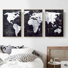 Nordic Triple Decoration Painting, Retro Abstract Black Graphic Hotel Club Home Decor Modern Wall Art Wholesale