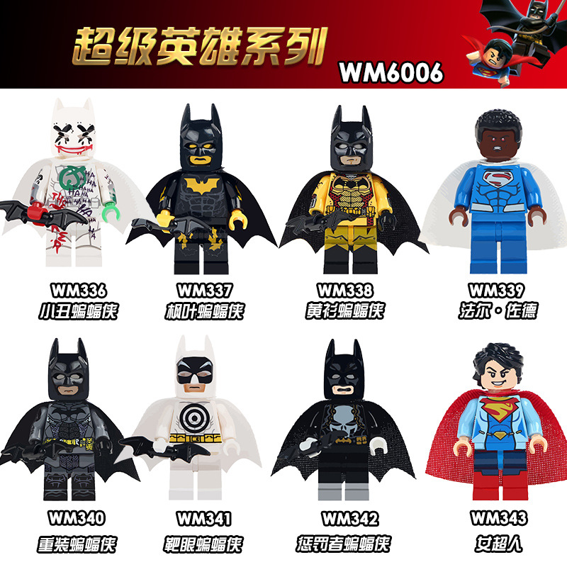 Wm6006 Clown Punisher Female Superman Hero Assembled Building Blocks Doll Children's Toy