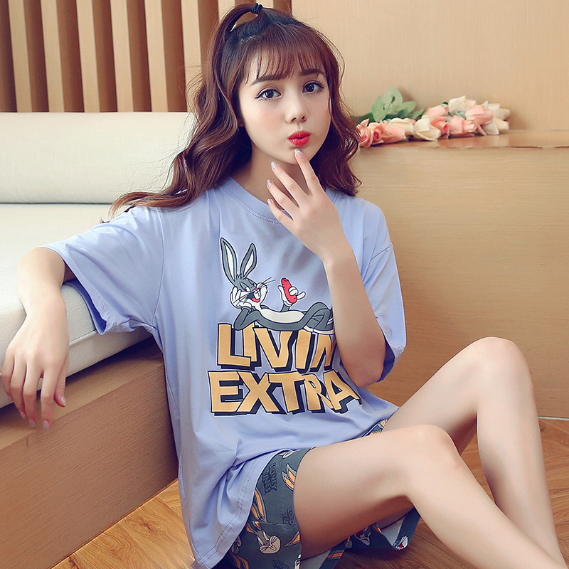 帮手主图-华信2018夏季新款短袖6535睡衣女套装学生家居