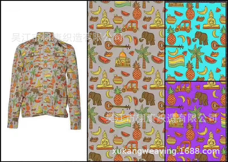真丝人棉全棉麻棉印花数码直喷印花【厂家供应】可来样花型