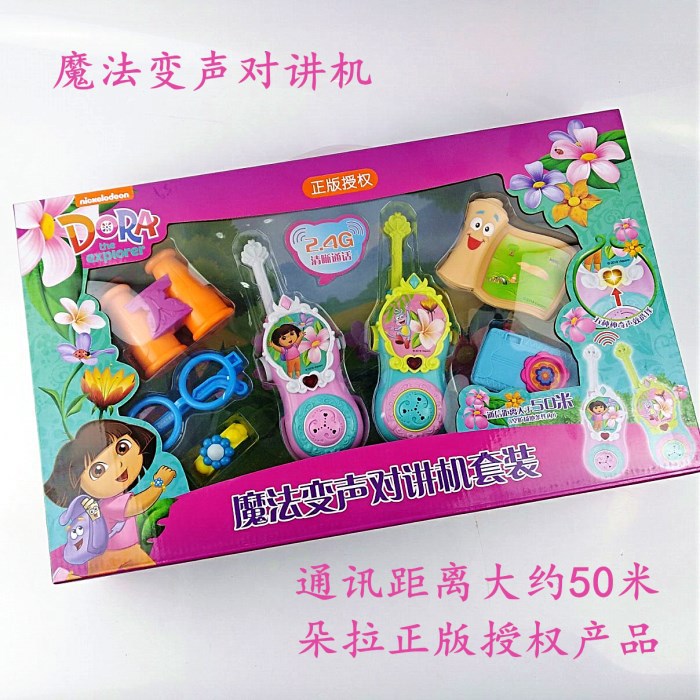 New products Qun Feng Dora Magic Voice Changer walkie-talkie telephone suit 26148 children Everyone Simulation Toy