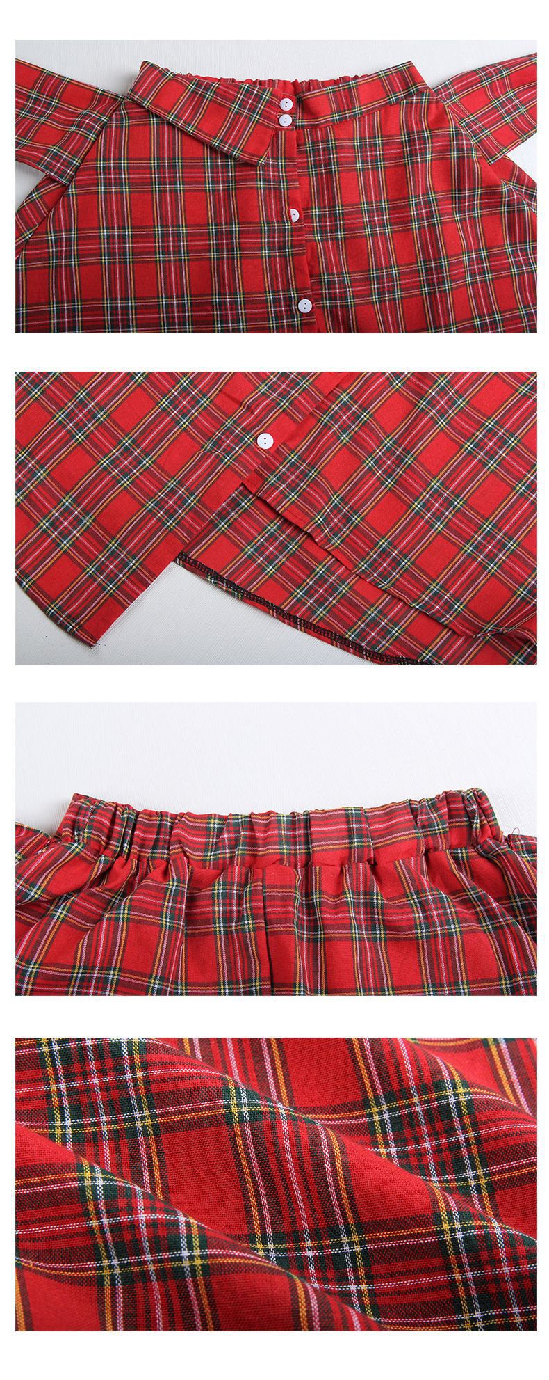 plaid single-breasted fashionable casual skirt NSJR36767